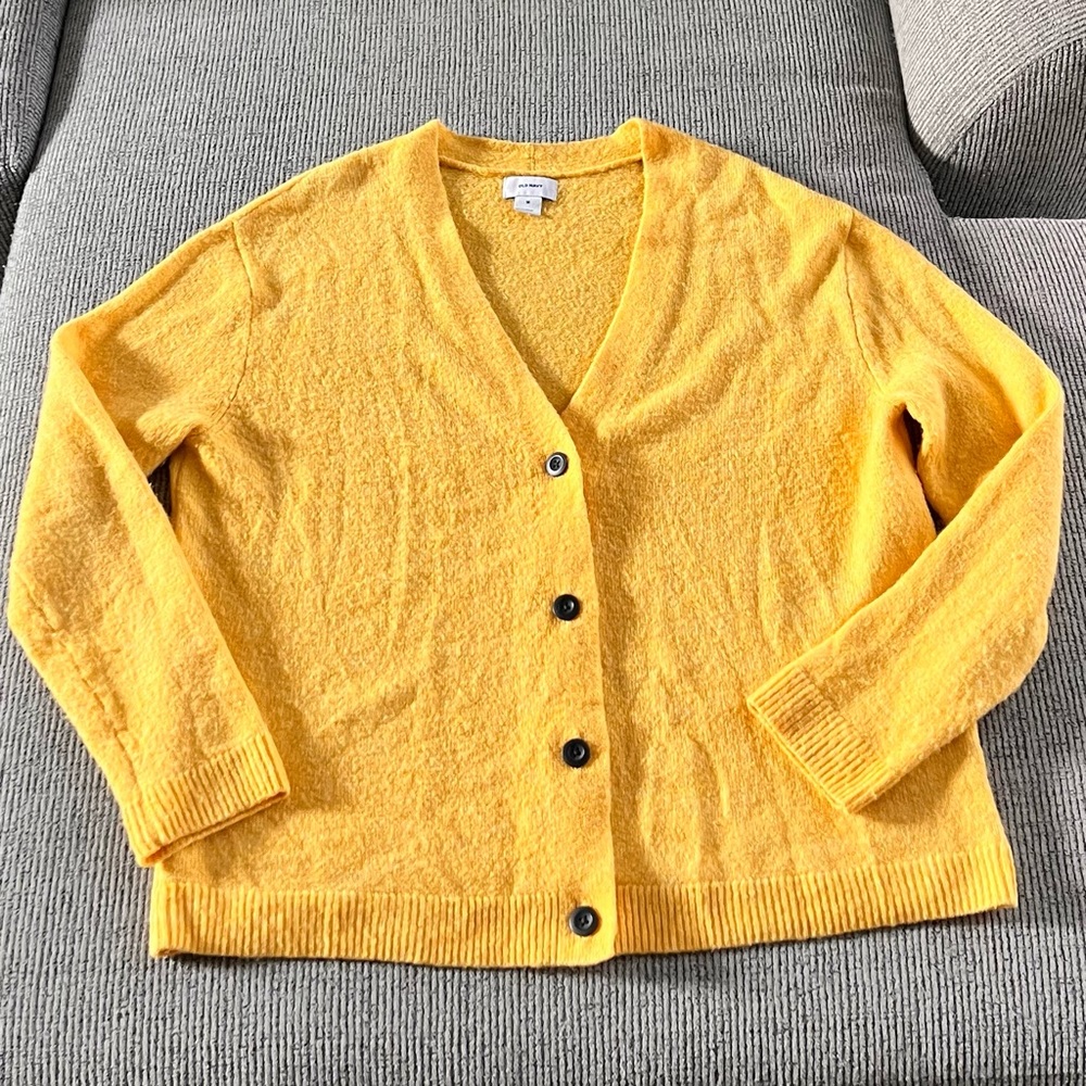 Mustard Yellow Button Up Cardigan Old Navy Medium